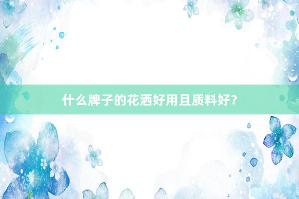 什么牌子的花洒好用且质料好？